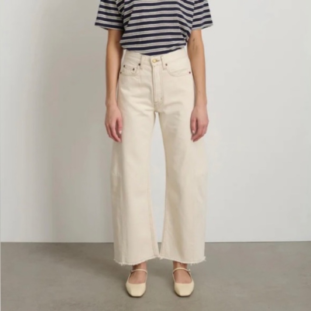 B Sides Cream Straight Leg Jeans